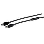 StarTech.com 15m USB 2.0, M/M USB cable 590.6" (15 m) USB A USB B 0.48 Gbit/s Aluminum, Black