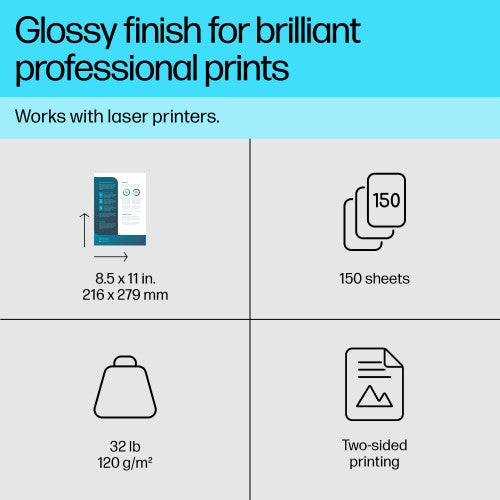 HP Everyday Business Paper Glossy 32 lb 8.5 x 11 in. (216 x 279 mm) 150 sheets