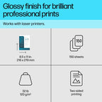 HP Everyday Business Paper Glossy 32 lb 8.5 x 11 in. (216 x 279 mm) 150 sheets