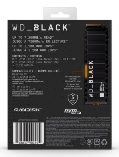 Western Digital WD_BLACK SN850X NVMe 8 TB M.2 PCI Express 4.0