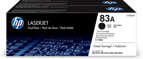 CF283AD (83A) Toner black, 1.5K pages, Pack qty 2