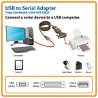 Tripp Lite U209-005-DB25 serial cable Black 59.8" (1.52 m) USB A DB25, DB9