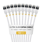StarTech.com 6ASTP34WHS1FT10PK networking cable White 12" (0.305 m) Cat6a U/FTP (STP) Round