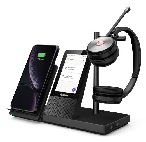 Yealink WH66 Dual Teams Personal audio conferencing system Wireless Head-band Office/Call center USB Type-A Bluetooth Charging stand Black