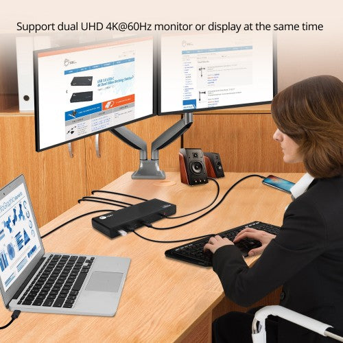 Siig JU-DK0811-S1 laptop dock/port replicator Wired USB 3.2 Gen 1 (3.1 Gen 1) Type-C Black