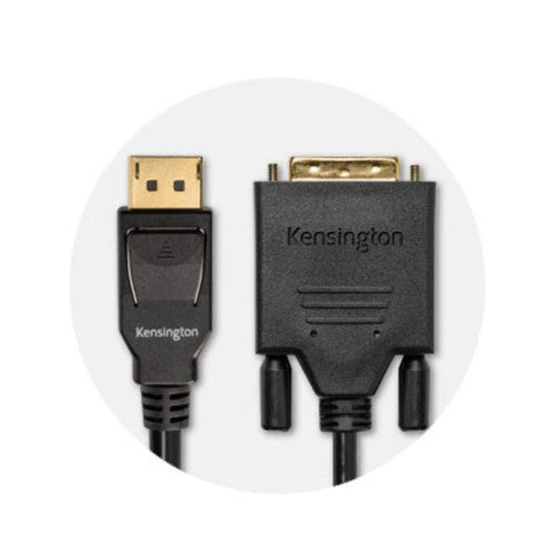 Kensington DisplayPort 1.1 (M) to DVI-D (M) Passive Unidirectional Cable, 6ft