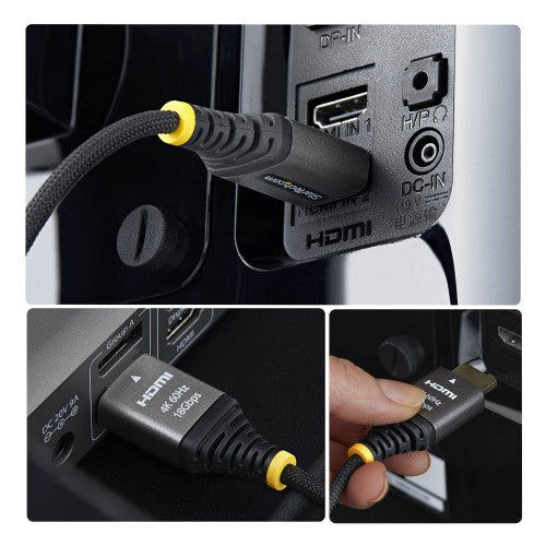 StarTech.com HDMI2-FLEX-4K60-50C HDMI cable 19.7" (0.5 m) HDMI Type A (Standard) Black, Silver