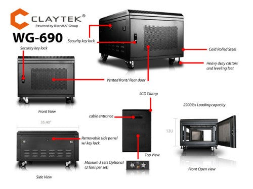 iStarUSA WG-690 rack cabinet 6U Black