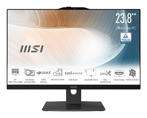 MSI Modern AM242TP 1M-1092US Intel® Core™ i7 150U 23.8" 1920 x 1080 pixels Touchscreen All-in-One PC 32 GB LPDDR5-SDRAM 1 TB SSD Windows 11 Pro Wi-Fi 6E (802.11ax) Black