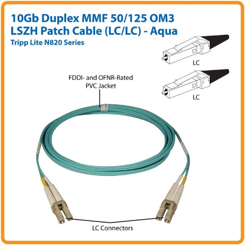 Tripp Lite N820-50M InfiniBand/fibre optic cable 1968.5" (50 m) 2x LC Gray, Turquoise