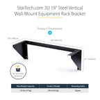 StarTech.com RK319WALLV rack cabinet 3U Wall mounted rack Black