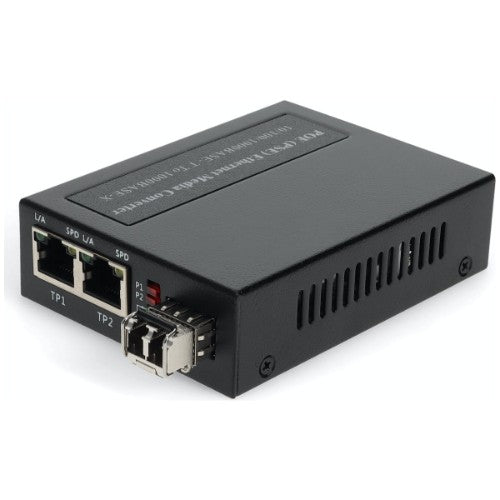 AddOn Networks ADD-GMC-SX-2RJLC-POE+ network media converter 1000 Mbit/s 850 nm Black