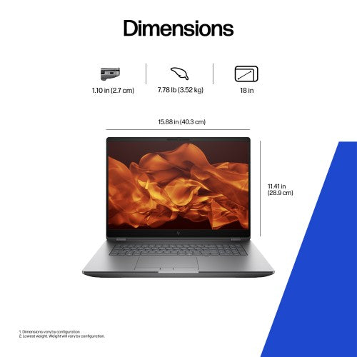 HP ZBook Fury G1i 16 Wolf Pro Security Edition Intel Core Ultra 7 265HX Mobile workstation 16" 2.5K 32 GB DDR5-SDRAM 512 GB SSD NVIDIA RTX Pro 1000 Blackwell Wi-Fi 7 (802.11be) Windows 11 Pro AI Workstation, AI PC Silver
