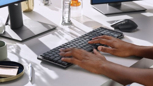 Logitech 920-010549 keyboard Office RF Wireless + Bluetooth QWERTY English Graphite