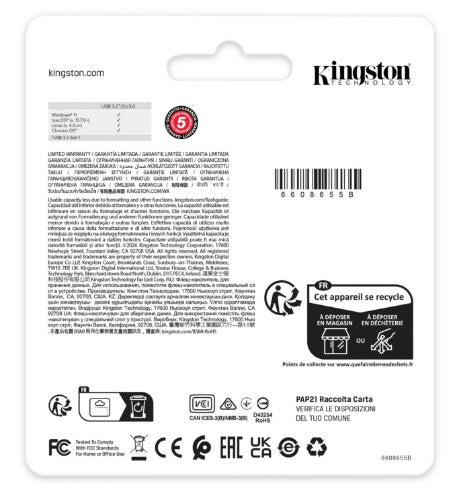 Kingston Technology DataTraveler Kyson USB flash drive 512 GB USB Type-A 3.2 Gen 1 (3.1 Gen 1) Stainless steel