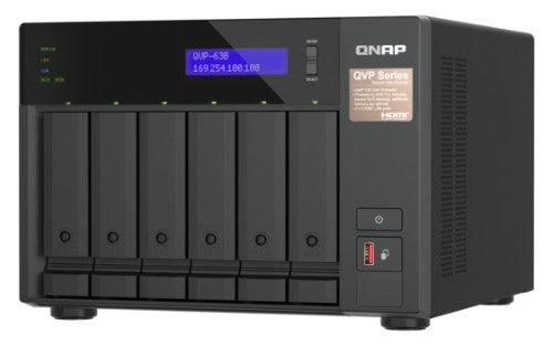 QNAP QVP-63B-US NAS/storage server Tower Intel® Core™ i3 16 GB DDR4 0 TB Black