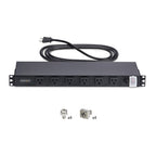 StarTech.com 1215B8H-RACK-PDU-RA power distribution unit (PDU) 12 AC outlet(s) 1U Black