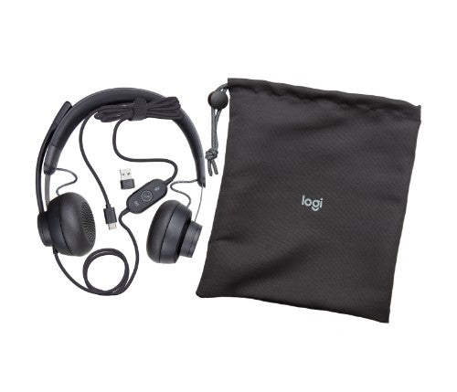 Logitech 981-001103 headphones/headset Wired Head-band Office/Call center USB Type-C Graphite