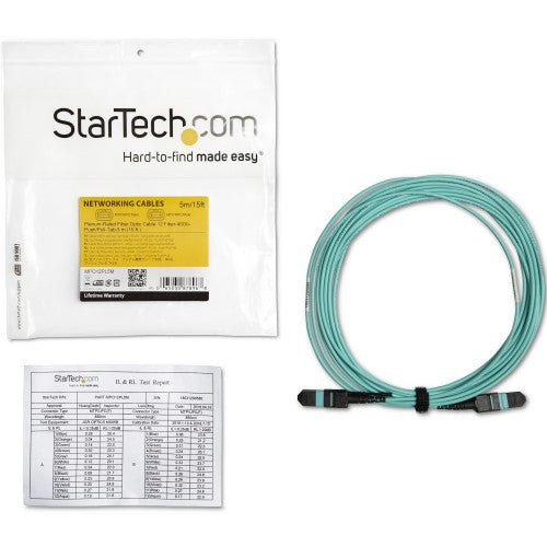 StarTech.com MPO12PL5M InfiniBand/fibre optic cable 196.9" (5 m) MPO/MTP Aqua color