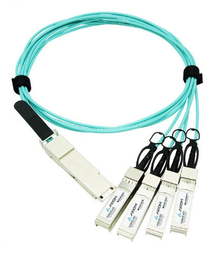 Axiom AXG103035 InfiniBand/fibre optic cable 393.7" (10 m) QSFP28 4x SFP28 AOC Aqua color