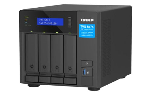 QNAP TVS-h474 NAS Tower Intel® Pentium® G7400 8 GB DDR4 0 TB QuTS hero Black