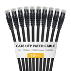 StarTech.com CAT6UTP9INBK10PK networking cable Black 8.98" (0.228 m) Cat6 U/UTP (UTP) Round