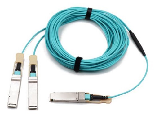 Axiom MFA7U40-H010-AX InfiniBand/fibre optic cable 393.7" (10 m) OSFP 2x QSFP56 AOC Aqua color, Stainless steel