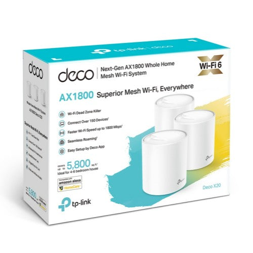 TP-Link Deco X20 (3-pack) Dual-band (2.4 GHz / 5 GHz) Wi-Fi 5 (802.11ac) White 2 Internal