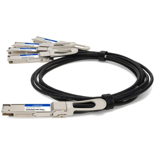 AddOn Networks DAC-Q56DD4Q562-5M-AO InfiniBand/fibre optic cable 98.4" (2.5 m) QSFP-DD 4x QSFP56 Black, Metallic