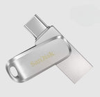 SanDisk Ultra Dual Drive Luxe USB flash drive 64 GB USB Type-A / USB Type-C 3.2 Gen 1 (3.1 Gen 1) Stainless steel