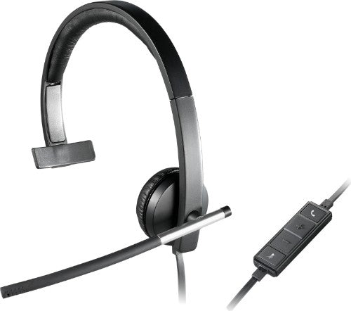 Logitech 981-000513 headphones/headset Wired Head-band Office/Call center USB Type-A Black, Silver