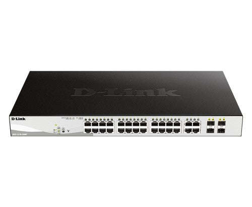 D-Link DGS-1210-28P network switch Managed L2 Gigabit Ethernet (10/100/1000) Power over Ethernet (PoE) 1U Black