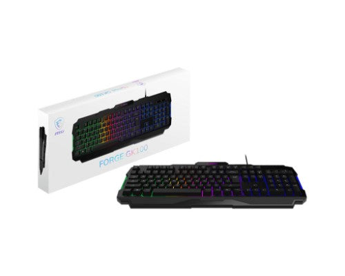 MSI FORGE GK100 keyboard Gaming USB QWERTY English Black