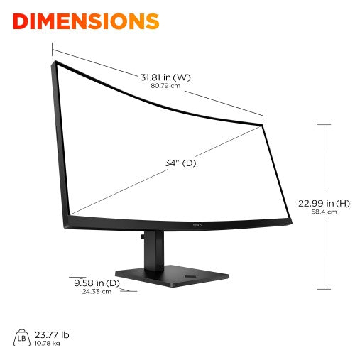 HP OMEN 34 inch WQHD 180Hz Curved Gaming Monitor - 34c G2