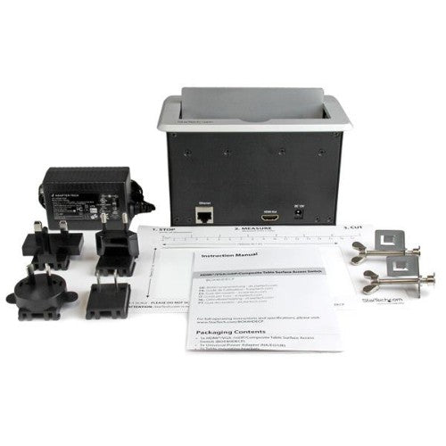 StarTech.com BOX4HDECP AV conferencing bridge 1920 x 1080 pixels Ethernet LAN Black, Gray