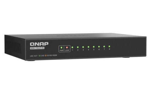 QNAP QSW-1108-8T-R2-US network switch Unmanaged 2.5G Ethernet (100/1000/2500) Desktop Black