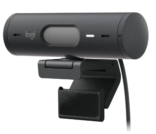 Logitech Brio 505 Full HD Webcam, TAA Compliant, Auto-Framing, Show Mode, Dual Noise Reduction Mics, Privacy Shutter