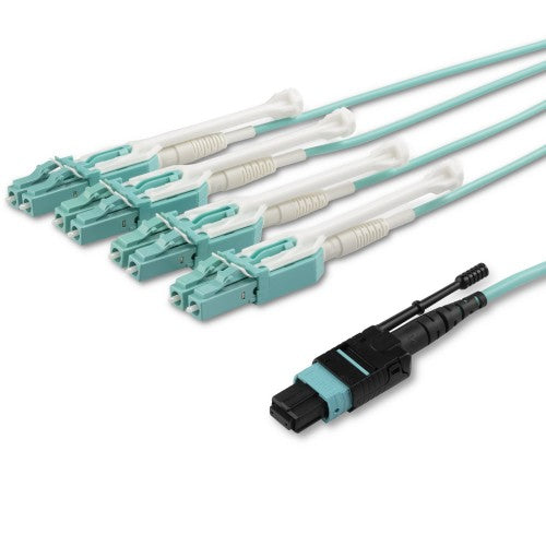 StarTech.com MPO8LCPL5M InfiniBand/fibre optic cable 196.9" (5 m) MPO/MTP 8x LC Aqua color