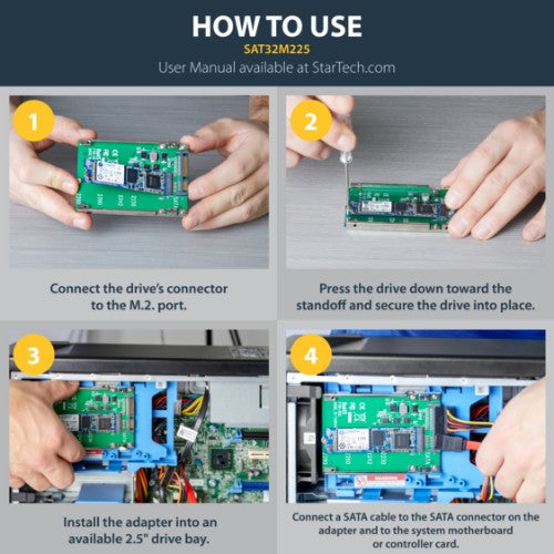 StarTech.com SAT32M225 interface cards/adapter Internal M.2