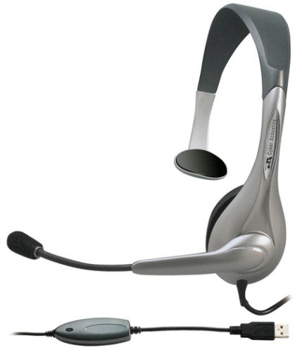 Cyber Acoustics AC-840 headphones/headset Wired Office/Call center USB Type-A Black, Silver