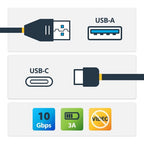 StarTech.com USB31AC50CM USB cable USB 3.2 Gen 2 (3.1 Gen 2) 19.7" (0.5 m) USB A USB C 10 Gbit/s Black
