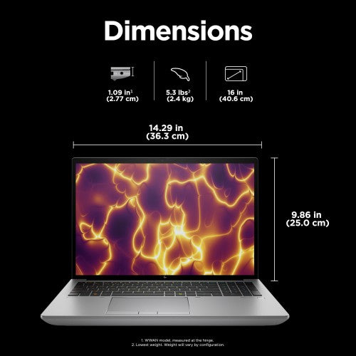 HP ZBook Fury 16 G11 Mobile Workstation PC Intel® Core™ i7 i7-13850HX 16" WUXGA 16 GB DDR5-SDRAM