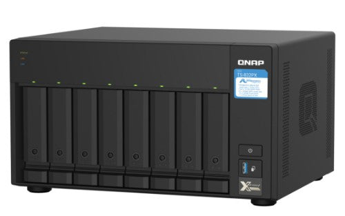QNAP TS-832PX NAS Tower Ethernet LAN Aluminum, Black AL324