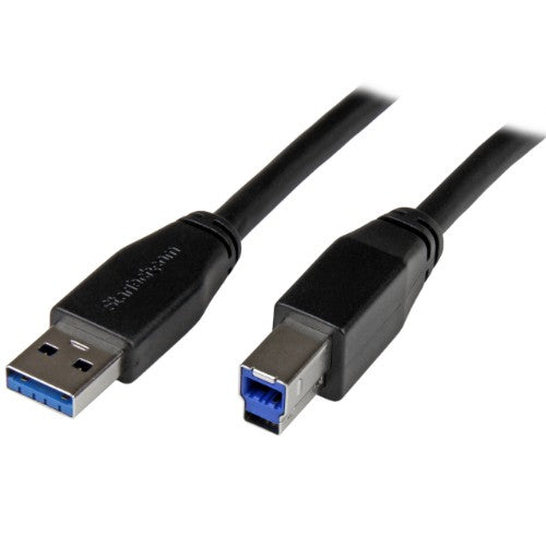 StarTech.com USB3SAB10M USB cable USB 3.2 Gen 1 (3.1 Gen 1) 393.7" (10 m) USB A USB B 5 Gbit/s Black
