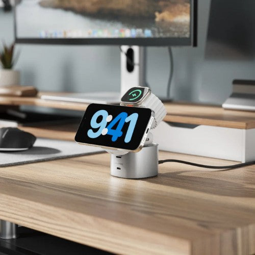 ALOGIC POWERPOD 4IN1 QI2 Smartphone, Headphones, Smartwatch White USB Wireless charging Fast charging Indoor