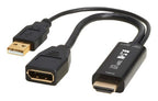 Tripp Lite P130-06N-DP-4K6 video cable adapter 10" (0.254 m) HDMI Type A (Standard) DisplayPort + USB Type-A Black