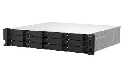 QNAP TS-1264U-RP NAS Rack (2U) Intel® Celeron® 8 GB DDR4 0 TB QNAP QTS Aluminum, Black