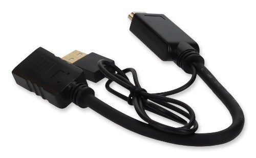 AddOn Networks HDMI2DPUSB video cable adapter 7.87" (0.2 m) HDMI Type A (Standard) DisplayPort Black