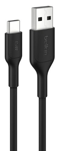 Belkin CAB021FQ1MBK USB cable 39.4" (1 m) USB A USB C 0.48 Gbit/s 15 W Black