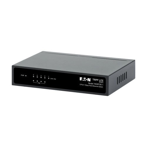 Eaton NG5POE-1 network switch Unmanaged Gigabit Ethernet (10/100/1000) Power over Ethernet (PoE) Desktop/Wall-Mounting Black